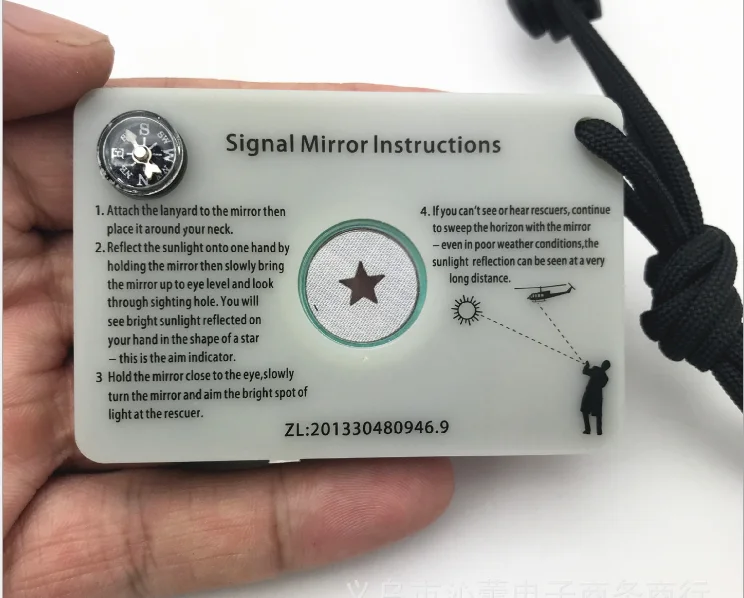 Signal Mirror Rescue - Outdoor Survival Emergency Rescue Signal Mirror