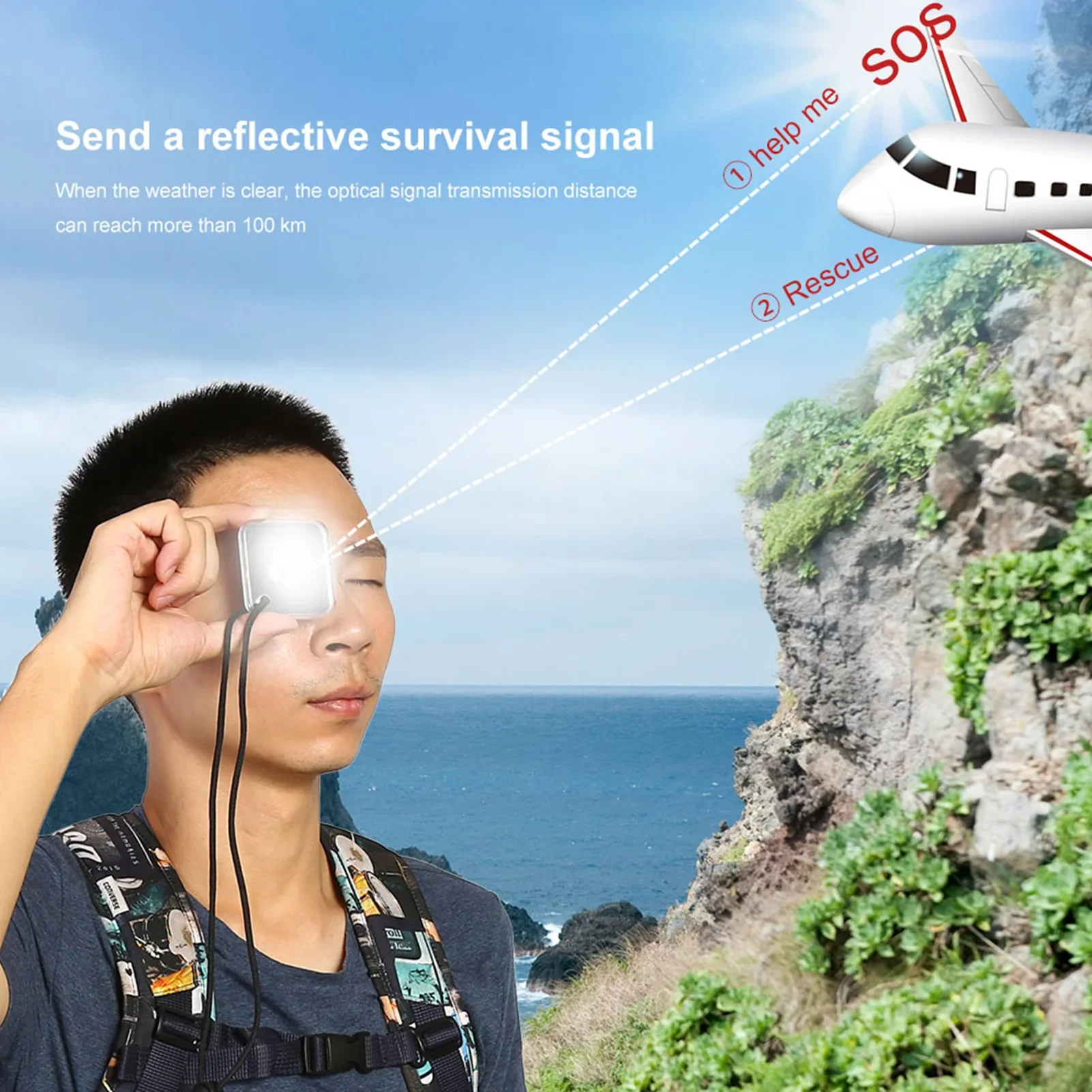 Outdoor Multifunctional Surviv - Signal Mirror Rescue บทวิจารณ์และราคา