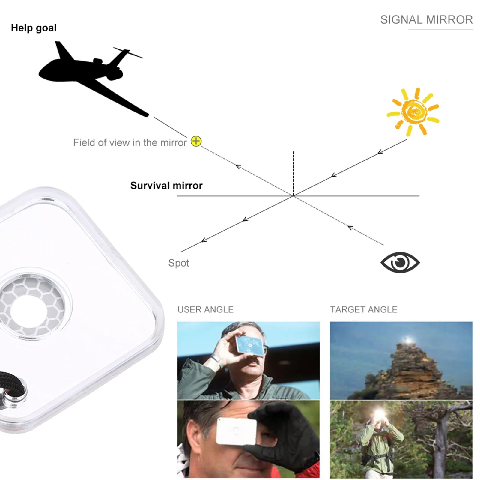Outdoor Multifunctional Surviv - Signal Mirror Rescue บทวิจารณ์และราคา