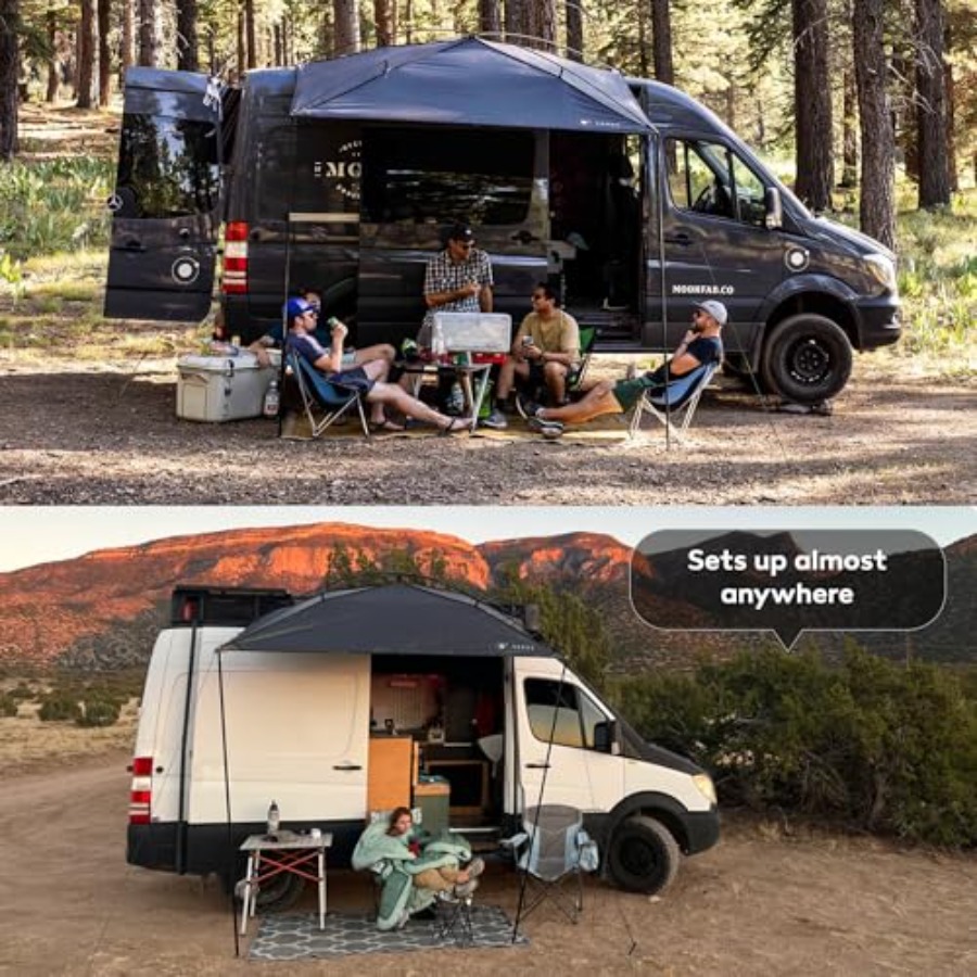 Portable Vehicle Awning 9' x 7 - Outdoor Adventure Vans บทวิจารณ์และราคา