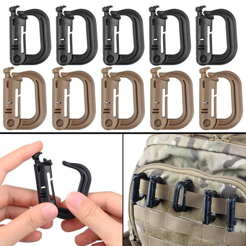 10Pcs Outdoor Plastic D-Ring T - Carabiner Locking D บทวิจารณ์และราคา
