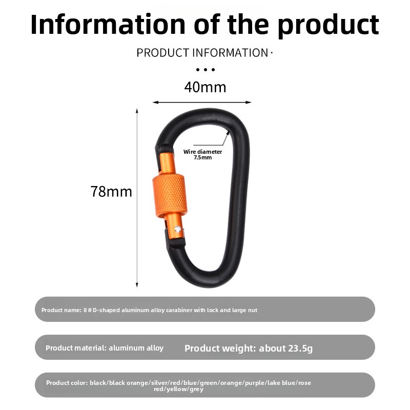 10 Pack Aluminum D Ring Key Ri - Carabiner Locking D บทวิจารณ์และราคา